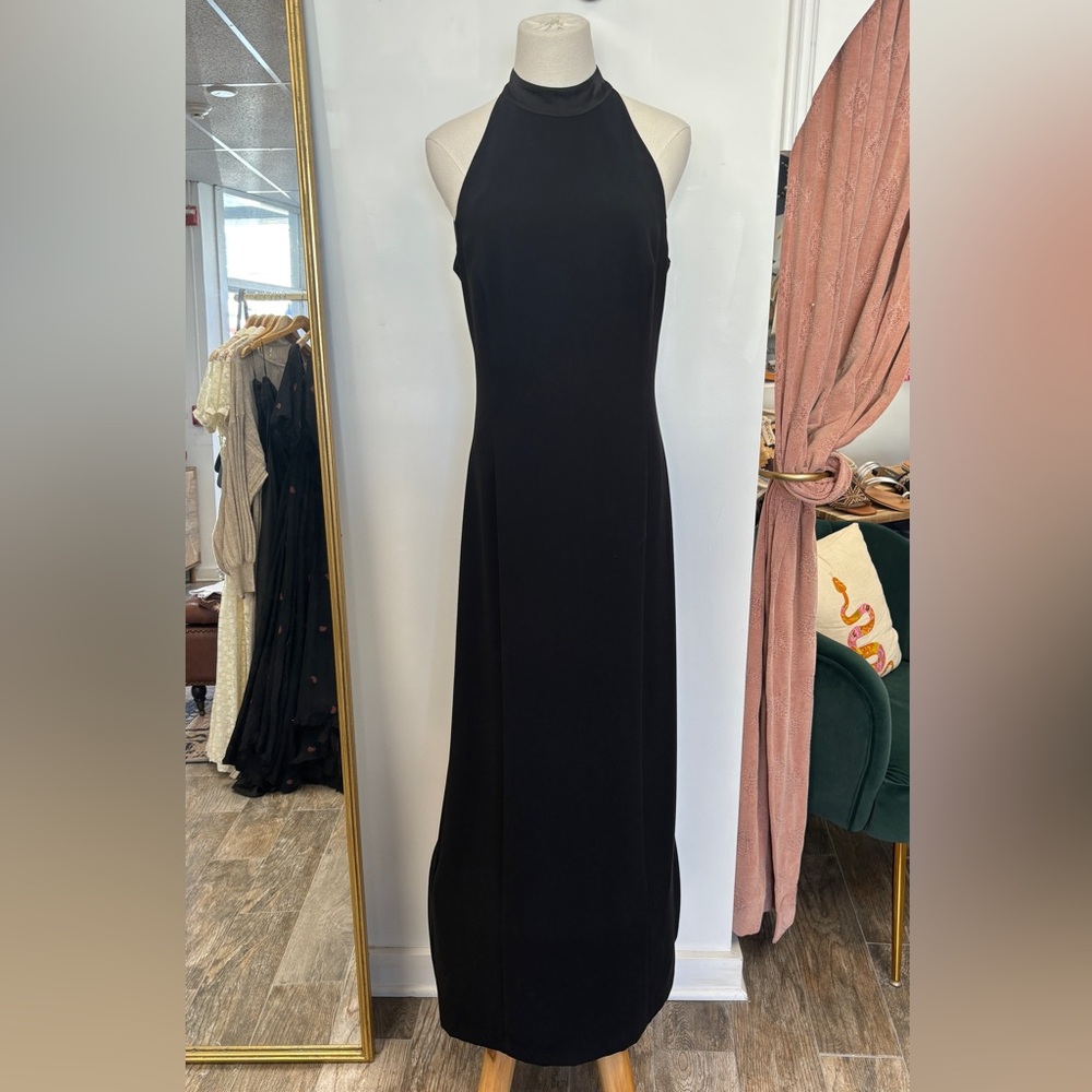 NWT Black halter maxi